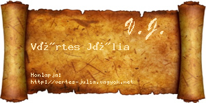 Vértes Júlia névjegykártya